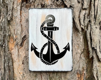 Anchor Wood Sign | Nautical Home Decor | Anchor Decor | Nautical Decor | Home Decor | Living Room Decor | Beach House Decor