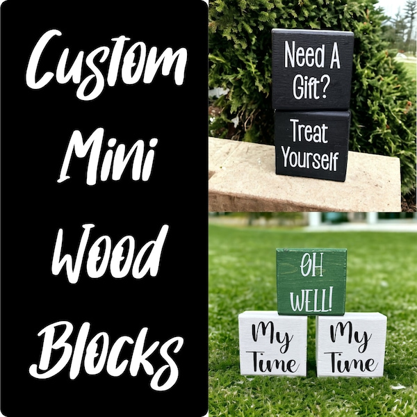 Custom Mini Wood Blocks | Inspirational Blocks | Home Decor | Desk Decor | Personalized Wood Blocks | Inspire Others | Tiered Tray Decor
