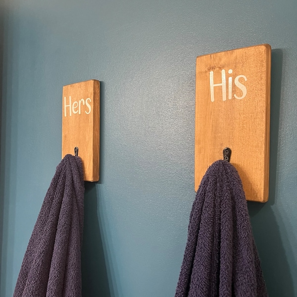 His and Hers Towel Hooks Etsy