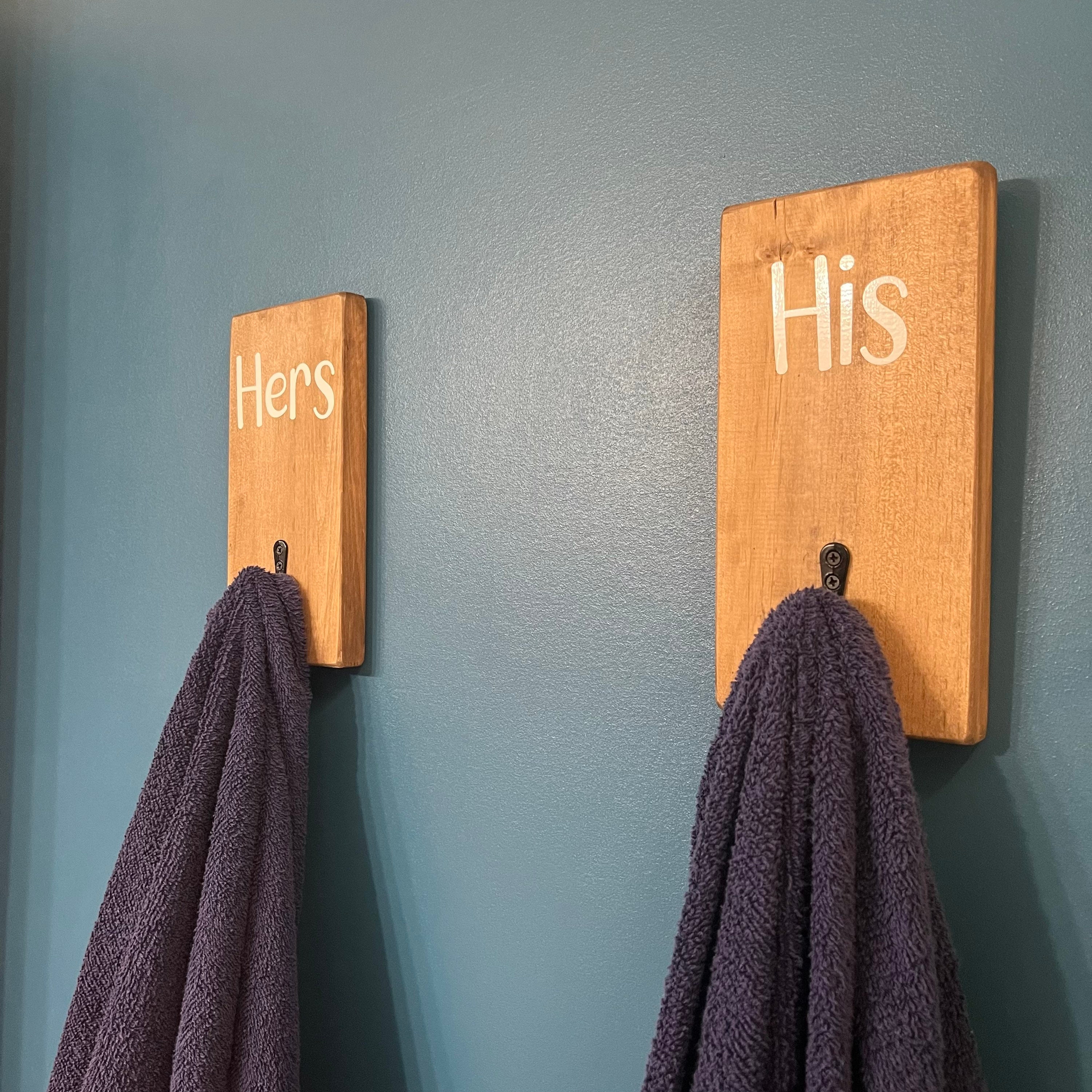 His Hers Towel Rack Etsy