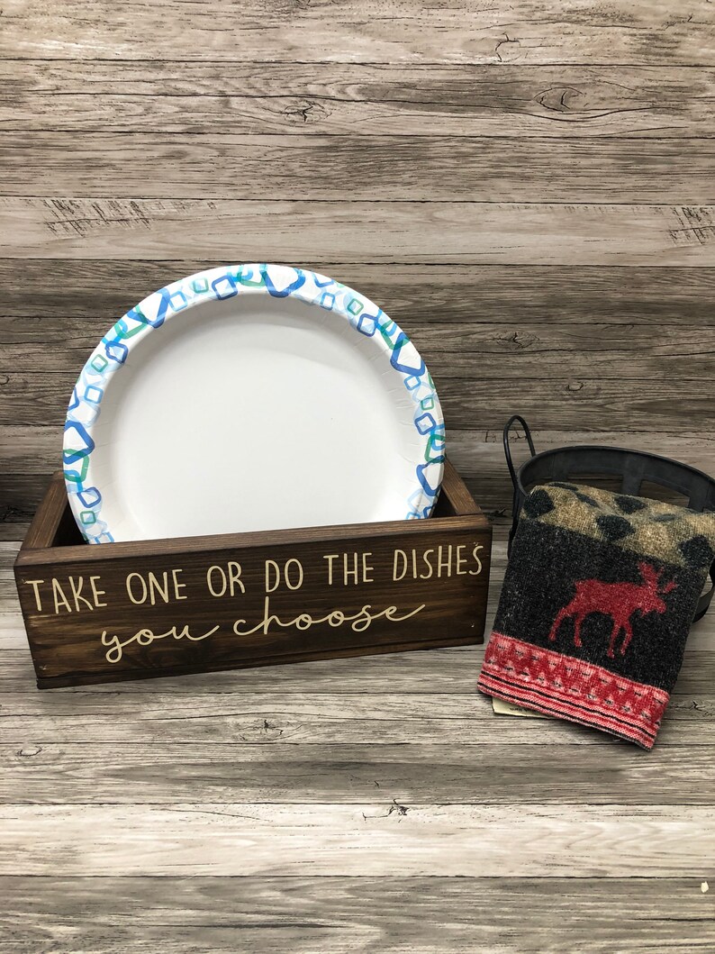 Paper Plate Box Paper Plate Holder Kitchen Aesthetic Etsy