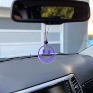 Smiley Face Car Charm | Be Happy | Rear View Mirror Accessories | Smiley Face | Gift Ideas | Car Decor | Car Charm |
