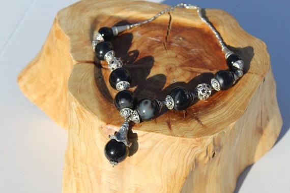 Black Onyx Natural stone necklace - image 4