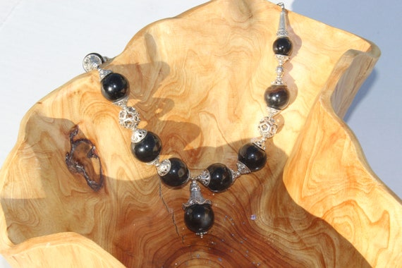 Black Onyx Natural stone necklace - image 3