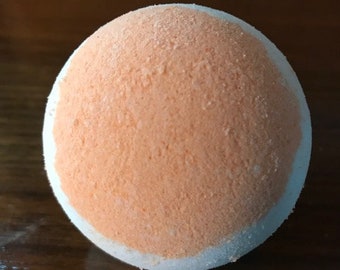 Coconut Mango Bath Bomb / 6.5 oz Orange and White Bath Bomb / Luxury Gift for Her / Best Bath Bombs/ Shower Favors / Relaxation Gifts/