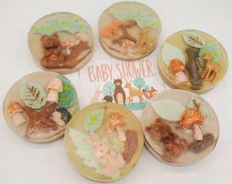 Woodland animals baby shower soaps