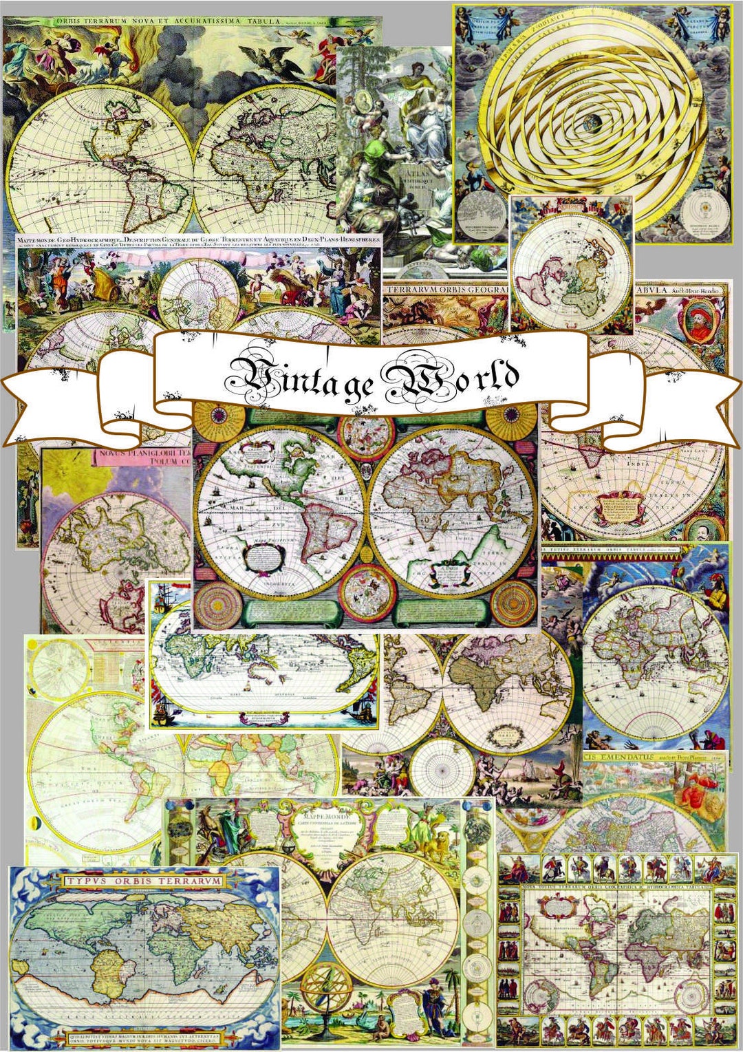 Large Set of 100 + Printable Vintage Maps -printable Art Poster-high ...