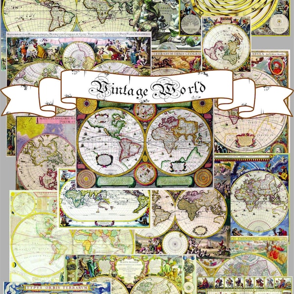 Large Set Of 100 +  Printable  Vintage Maps -Printable Art Poster-High Resolution-Digital Art