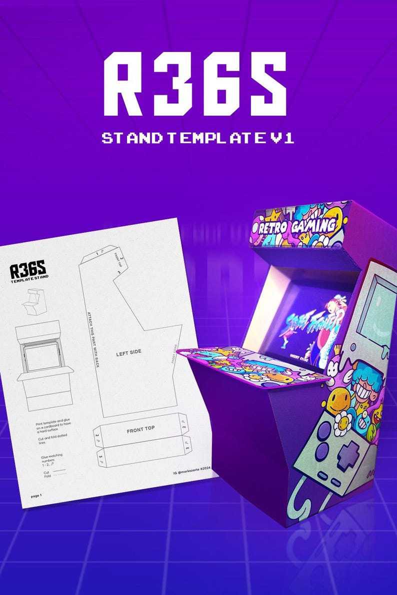 R36S/RPC Retroid Pocket Classic | DIY Arcade Cabinet Template | Retro ...