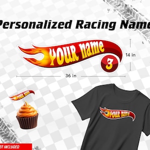 Custom Race Car Name Logo Hot Rod Birthday Logo Personalized Racing ...