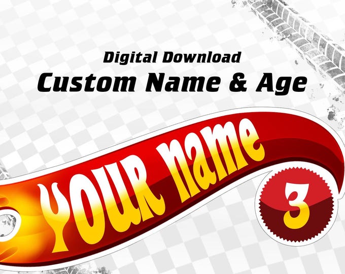 Custom Race Car Name Logo Hot Rod Birthday Logo Personalized Racing ...