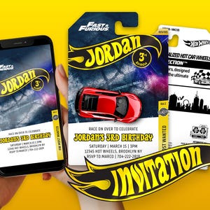 Personalized Hot Wheels Custom Logo Birthday Name & Age Hot Wheels Custom Name Racing Theme Digital Download Car Lovers Gift PNG