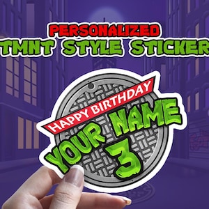 Custom TMNT Name Sticker: Personalized Ninja Turtle Decal