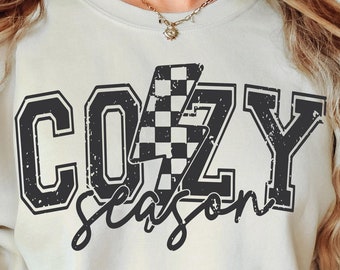 Cozy Season Svg Cozy Season Png, Retro Fall svg Png Pumpkin svg Fall Bow PNG Fall Shirt Png Autumn Girly Png Girl Autumn Sublimation Designs