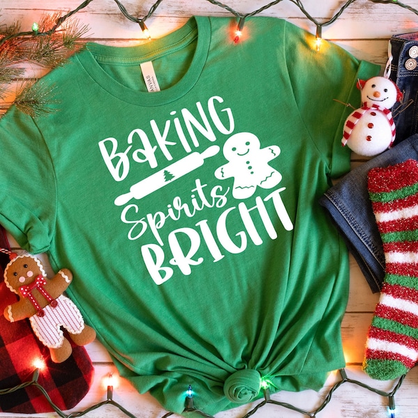 Baking Spirits Bright svg Christmas svg Christmas Shirt T-shirt Design pdf DTF PNG Digital File Instant Download