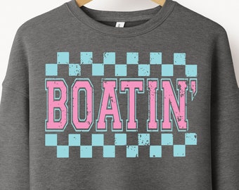 Boatin' SVG PNG, Summer Svg Png, Boat Day Svg Png, Boat Svg Png, Lake Svg Png, Lake Life Svg Png, Boating Shirt Svg, Varsity Svg Png