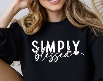 Simply Blessed SVG PNG, Blessed svg png Faith svg Christian svg Religious svg Jesus svg Inspirational svg Motivational svg God svg jpeg dfx