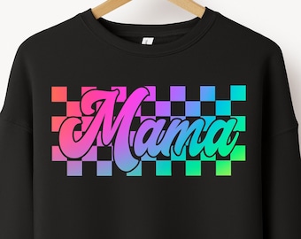Retro Mama PNG, Neon Rainbow Mama, Mama Png, Mama Shirt png, Mom Life Png, Mama Sublimation, Retro Mama png, Sublimation Designs