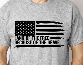 Land of the Free Because of the Brave svg Png Memorial Day Svg Png American Flag svg Png Patriotic svg Independence Day Sublimation Cut File