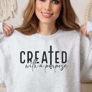 Created With a Purpose SVG PNG Christian Svg png Self Love Svg Easter Svg Worthy Svg, Religious Svg, Faith Svg, Jesus Svg