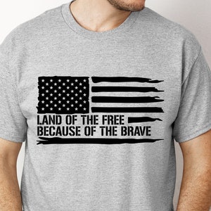 Land of the Free Because of the Brave svg Png Memorial Day Svg Png American Flag svg Png Patriotic svg Independence Day Sublimation Cut File