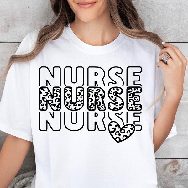 Nurse SVG Nurse PNG, Nurse Shirt Svg Nurse Shirt PNG Leopard Print Nurse car decal Nurse Cup Decal svg png jpeg dfx eps cut file