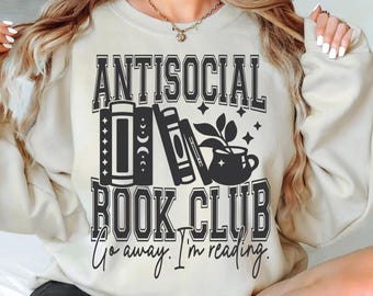 Antisocial Book Club svg png Books svg Books png Reading svg Reading png Smut Spicy png Book Lover svg Decal Stickers Cricut Digital File