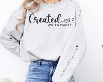 Created With a Purpose SVG Created With a Purpose PNG, Christian Religious Digital Image jpeg dfx eps Cricut Cameo Silhouette
