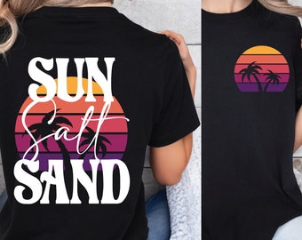 Sun Salt Sand SVG PNG, Summer Svg, Retro Summer Svg, Summer Png, Beach Svg, Trendy summer svg Png Sublimation Designs Cut File