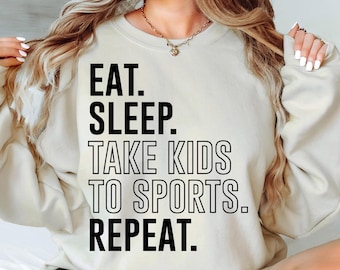 Sports Mom SVG PNG, Sports Mom Shirt Svg, Eat Sleep Take Kids to Sports svg, Game Day Svg, Sports Mom Svg Football Baseball Volleyball SVG