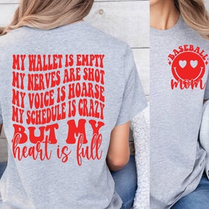 Mamá de béisbol SVG, Mamá de béisbol Png, Mi billetera está vacía Camiseta de mamá de béisbol Svg, Béisbol Svg, Mamá de béisbol Svg, Mamá de béisbol Png