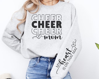 Cheer Mom SVG  Cheer Mom PNG My Heart is on that Mat Cheer Competition Shirt Design png svg Cricut Silhouette Cameo dfx eps Instant Download