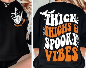 Dikke dijen en griezelige sfeer SVG PNG, Halloween SVG, Spooky Season SVG, Retro Halloween SVG, Grappige Halloween SVG snijbestand voor Cricut digitaal