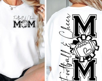 Football And Cheer Mom SVG PNG, Football Mom Png svg, Cheer Mom Shirt Svg png, Football Svg, Cheer Mom Svg, Football Shirt Svg, Game Day