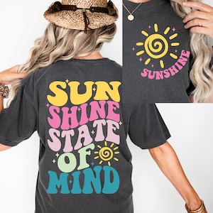 Sunshine State Of Mind PNG SVG, Retro Summer Sublimation, Popular Trendy Summer, Sunshine Png, Preppy Summer Design Png, PNG Sublimation