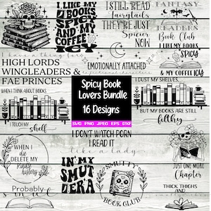 Books svg Books png Reading svg Reading png Smut Spicy Book png Book Bundle Book Lover svg Decal Stickers T-shirt  Cricut  Digital File