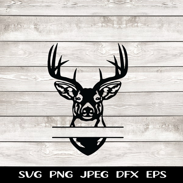 Deer Head Svg Deer Head PNG Buck Whitetail Head Name Plate Truck Decal Shirt Design png svg dfx eps jpeg Digital File Instant Download