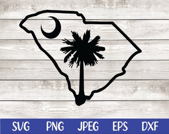 South Carolina SVG Palmetto and Crescent Moon Car Decal T-shirt PNG SVG Digital File