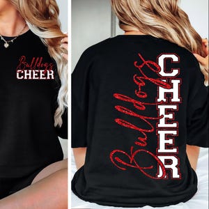 Bulldogs Cheer PNG Bulldogs Cheer SVG Día del Juego Cheerleader Competencia Diseño de Camiseta PNG SVG Cricut Silhouette Cameo Descarga Instantánea