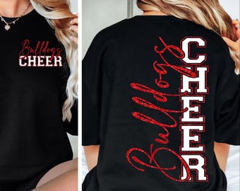 Bulldogs Cheer PNG Bulldogs Cheer SVG Game Day Cheerleader Cheer Competition Shirt Design png svg Cricut Silhouette Cameo Téléchargement instantané