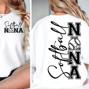 Softball Nana SVG png Varsity Softball Nana shirt Softball svg Softball Nana Shirt Png Design Decal File di taglio digitale per Cricut Sublimazione