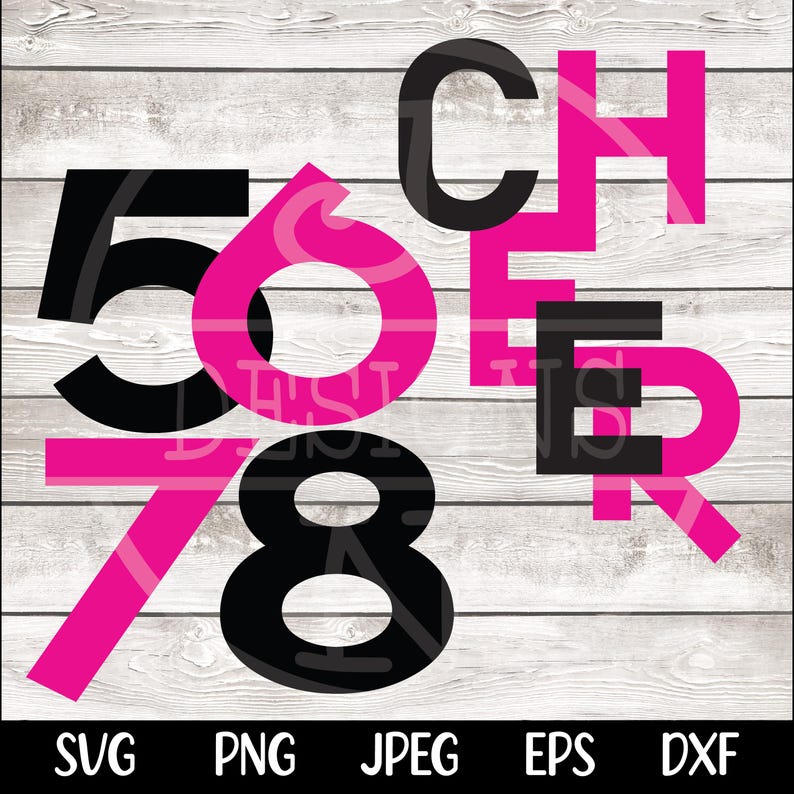 May include: Black and pink graphic design with the text "Cheer" and the numbers "5078".