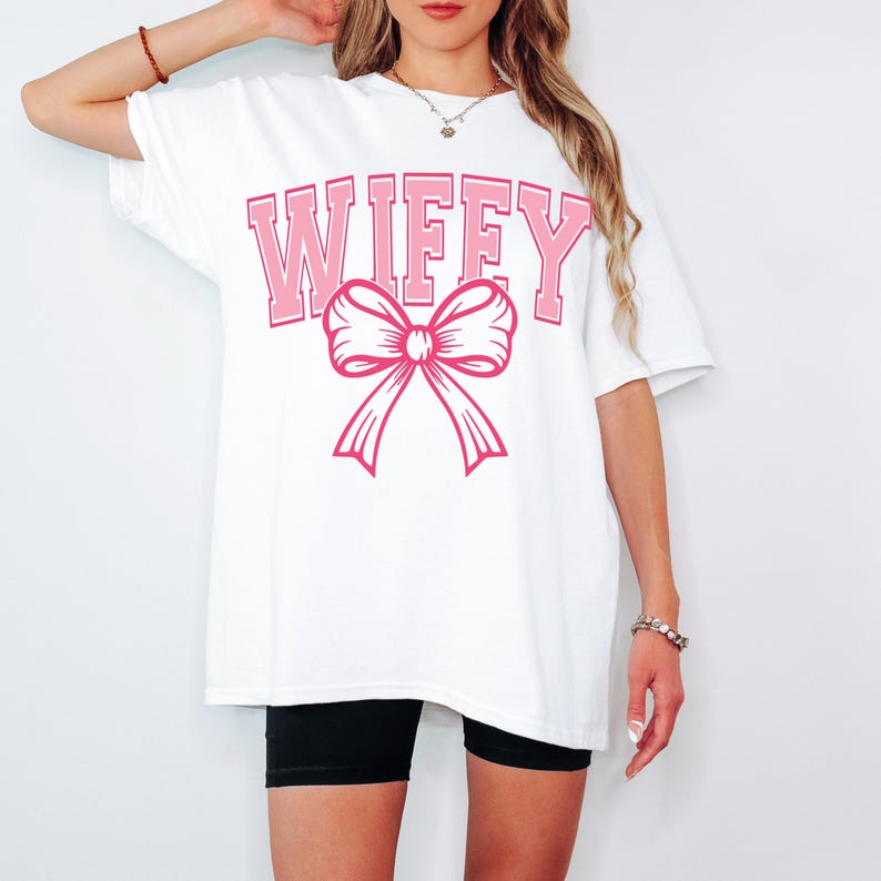 Wifey SVG Wifey PNG, Coquette Bow Newlywed Shirt Svg, Coquette Ribbon Svg, Bridesmaid Gift Bridal Party Svg Cut File for Cricut Sublimation image 8