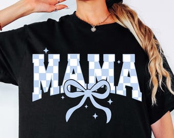 Retro Mama SVG PNG Checkered Coquette Bow Png, Retro Mama Checkered Bow Svg, Coquette Mama, PNG, Black And White Mama, Mother’s Day Cut File