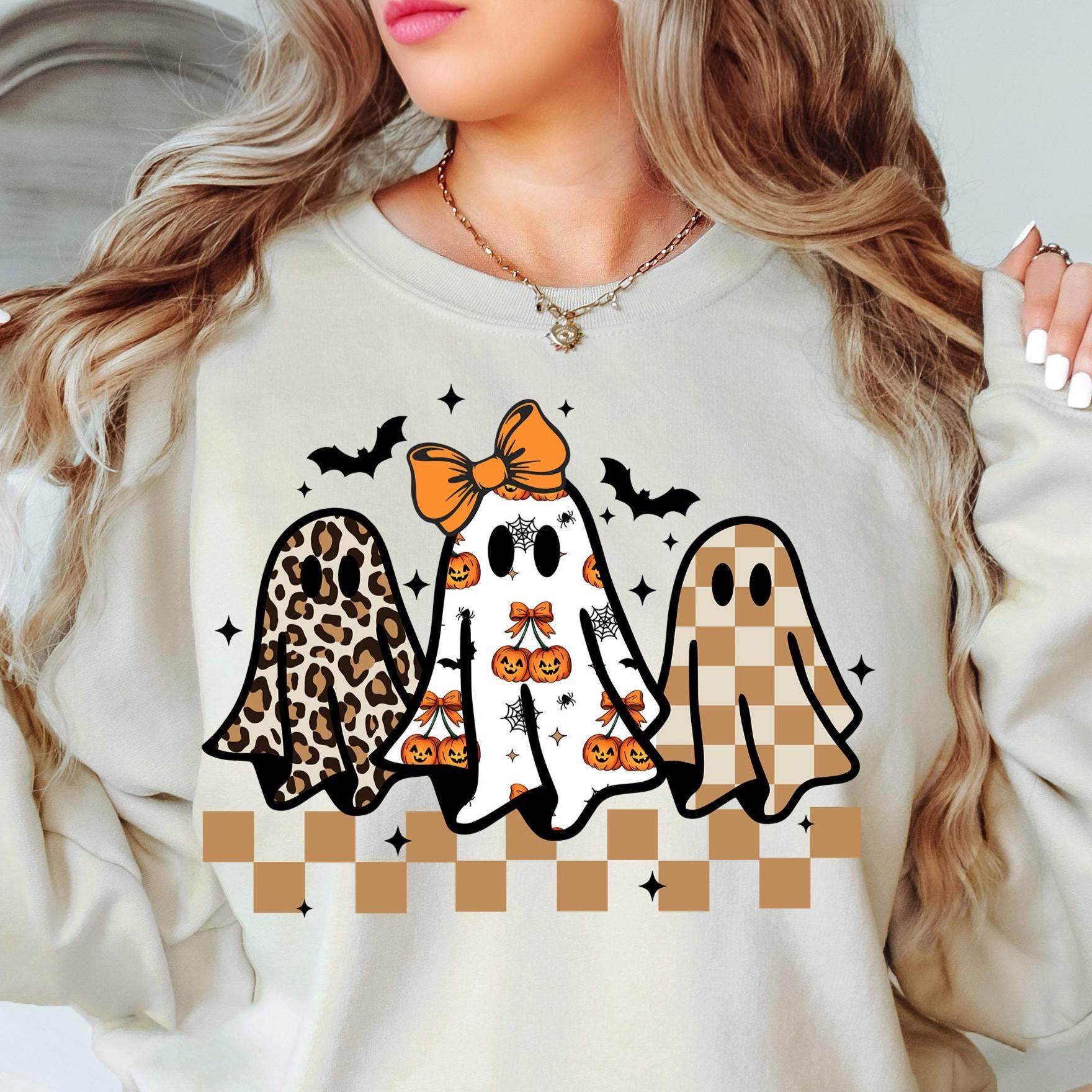 Coquette Halloween Ghost Leopard Png Cute Boo Ghost Preppy Png ...