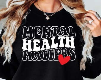 Salud mental importa (SVG PNG), Conciencia sobre la salud mental (SVG), Positivo (SVG), Tú importas (SVG), Sé amable (SVG), Salud mental (SVG), Amor propio (SVG)