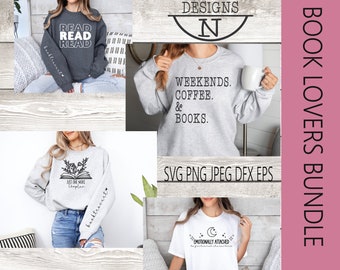 Paquete de SVG para amantes de los libros Paquete de PNG para amantes de los libros Lectura SVG PNG Libro PNG Paquete de libros Diseño de camiseta para amantes de los libros SVG PNG SVG Archivo digital Cricut