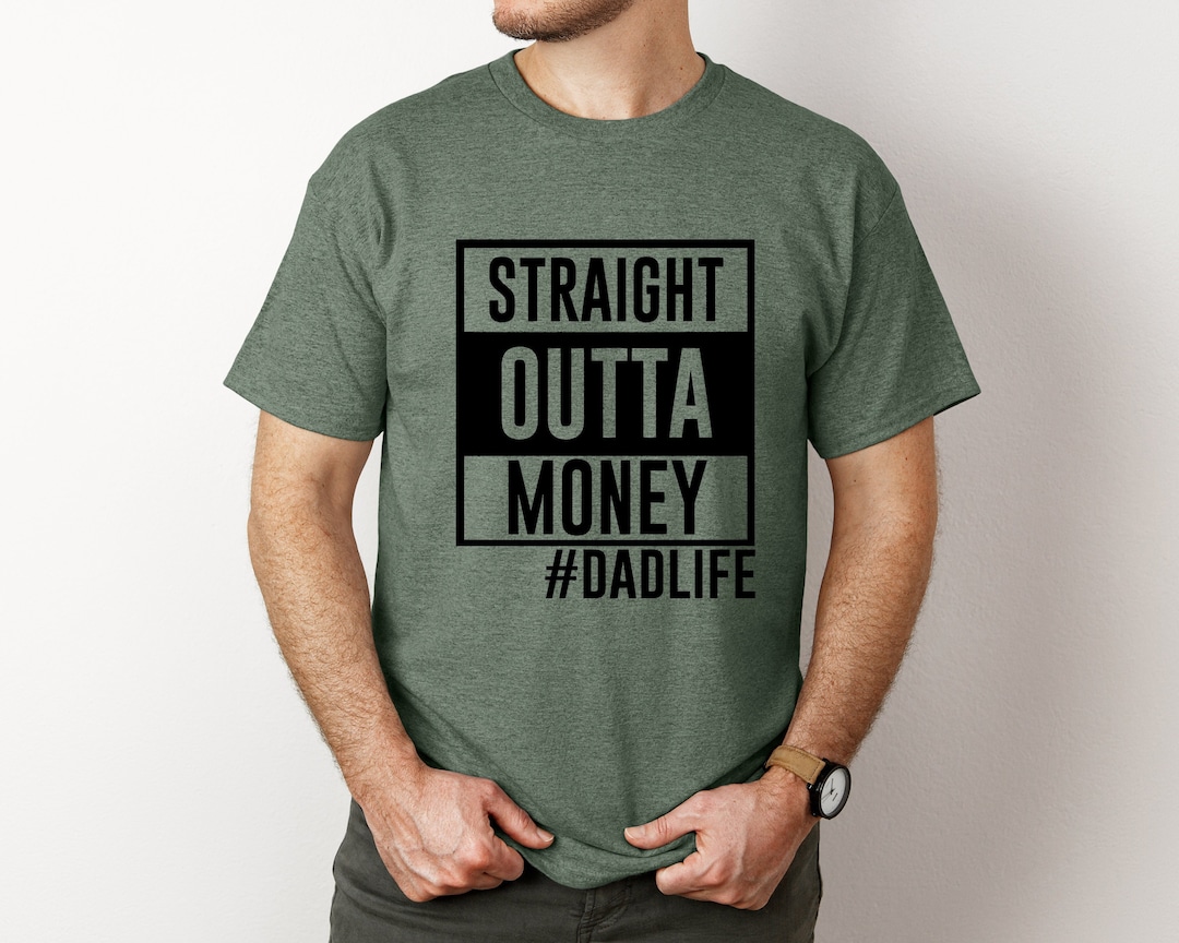 Mens Twin Dad Straight Outta Money T-Shirt