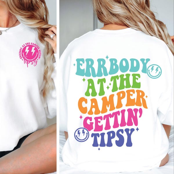 Errbody at the Camper Gettin' Tipsy SVG PNG Summer svg, Retro Summer png Hello Summer svg Lake png Retro Summer Sublimation Designs download