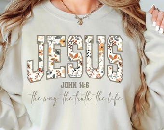 Jesús, el camino, la verdad, la vida, PNG, diseño floral de citas bíblicas, fe, PNG, religioso, PNG, cristiano, PNG, archivo de sublimación, descarga digital
